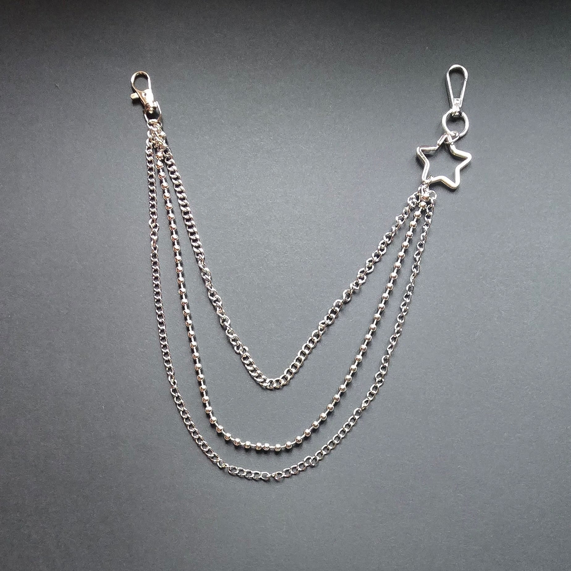 Bag chain silver big star