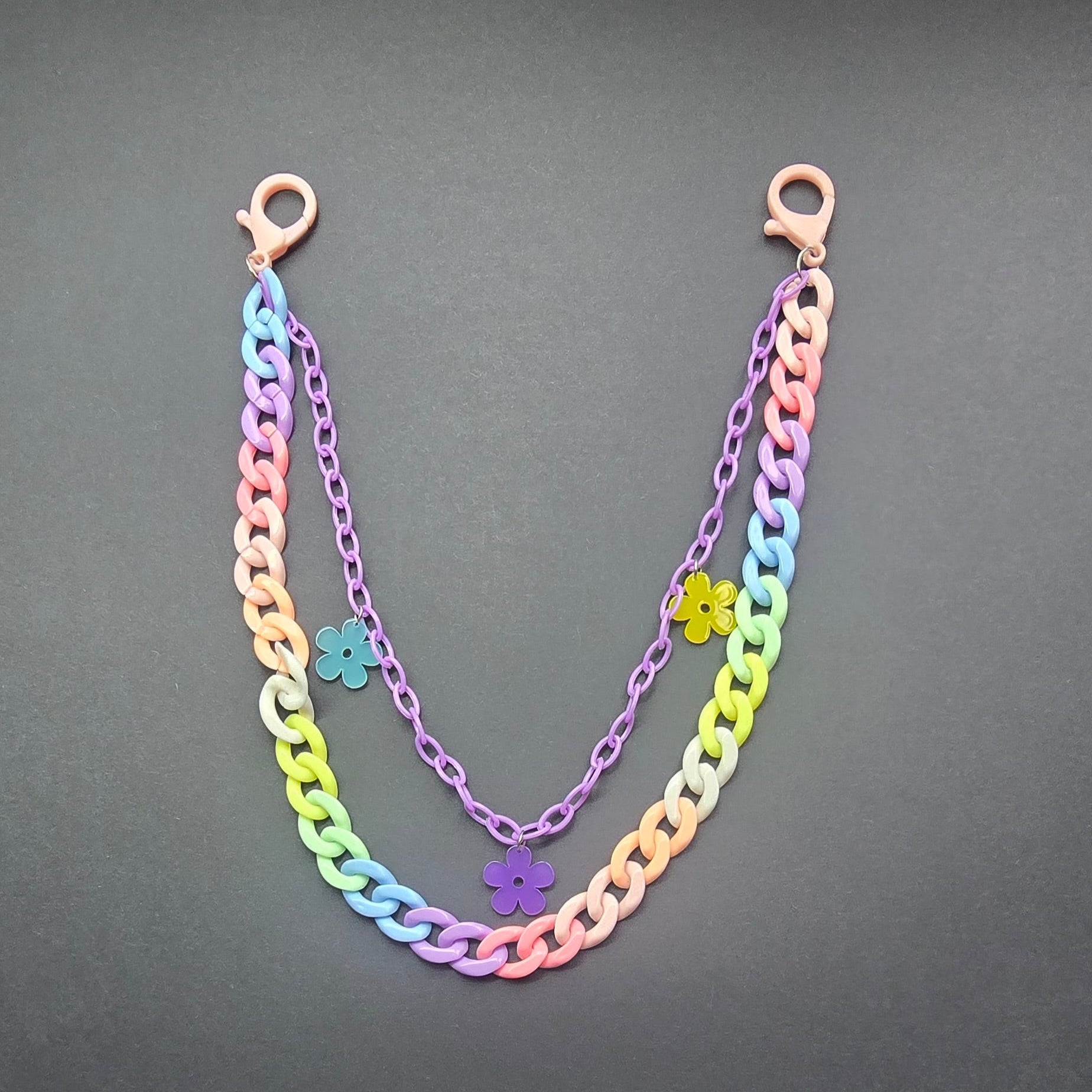 Bag chain pastel flower